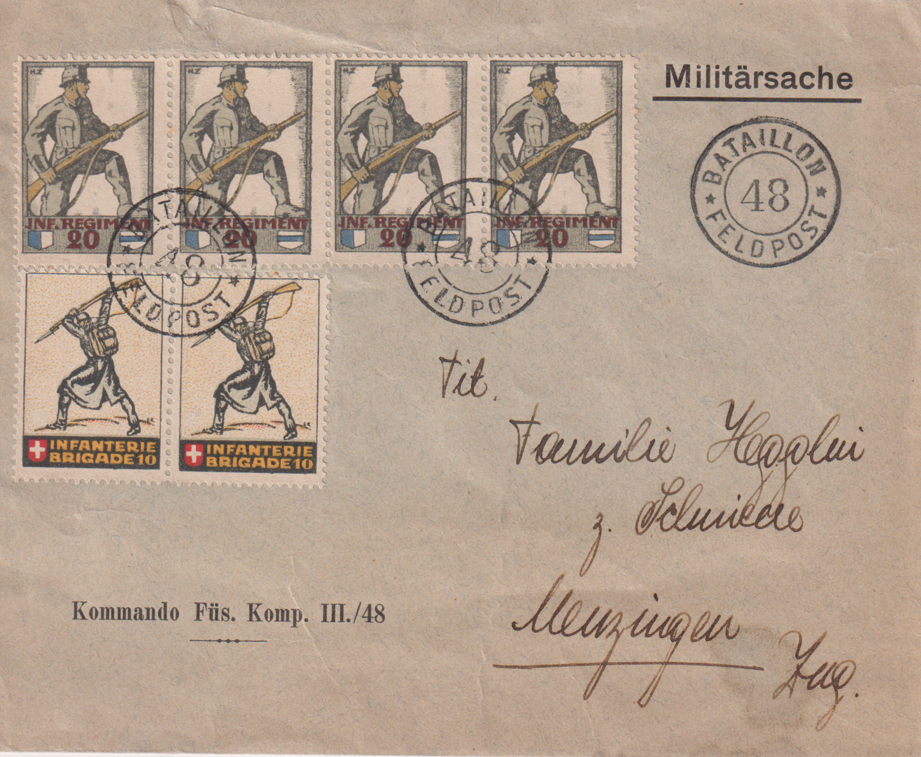 4.Division Nr. 2 und 22 auf Brief