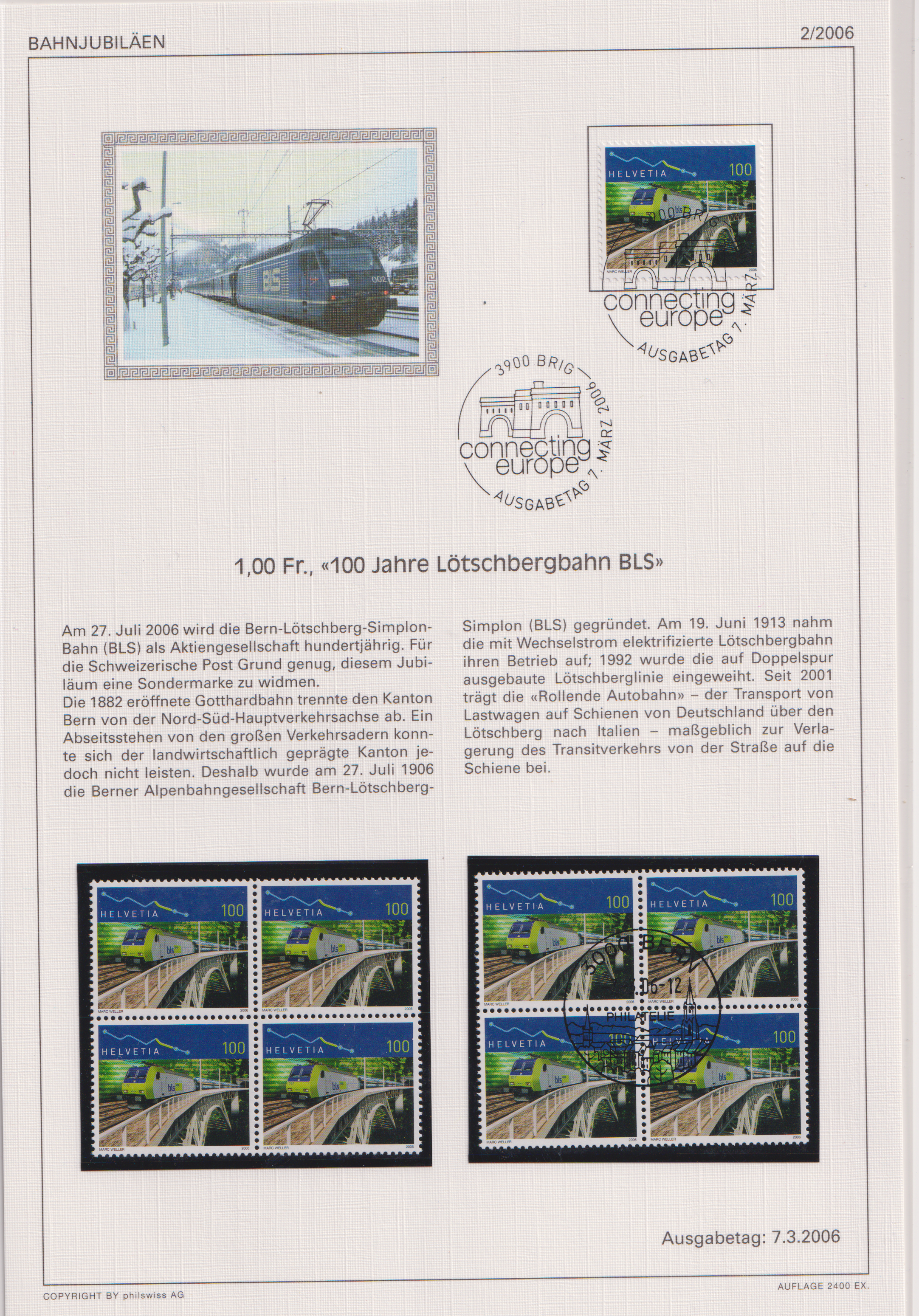 100 Jahre Lötschbergbahn